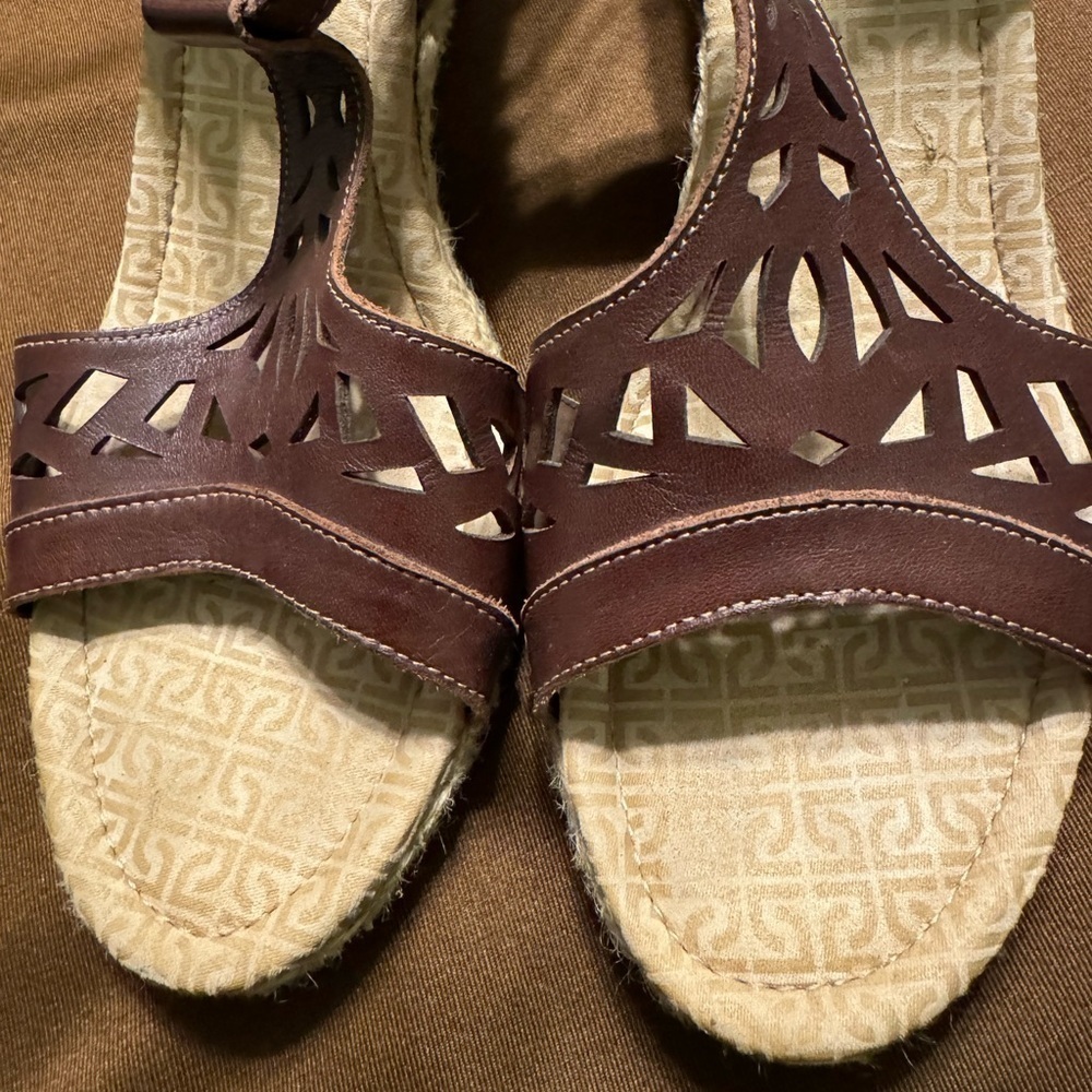 Rockport Brown Leather Wedges Size 11M - Picture 2 of 13